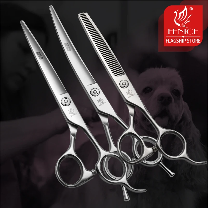 Trimming Scissor Set - フェニーチェ 6.5/7.0/7.5/8.0 ペットグルーミングはさみセット犬の毛カットはさみ切断間伐湾曲はさみキット