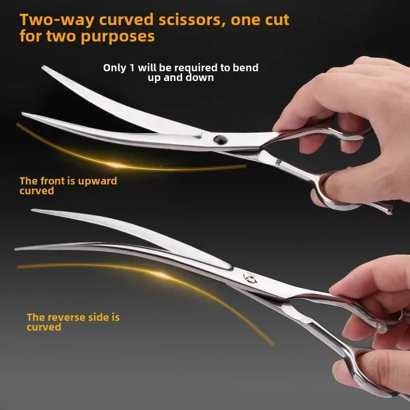 Trimming Scissor Set - ペットグルーミングはさみ犬の毛ツールセットプロフェッショナルトリミングはさみ曲がったはさみ散髪ペットバリカン