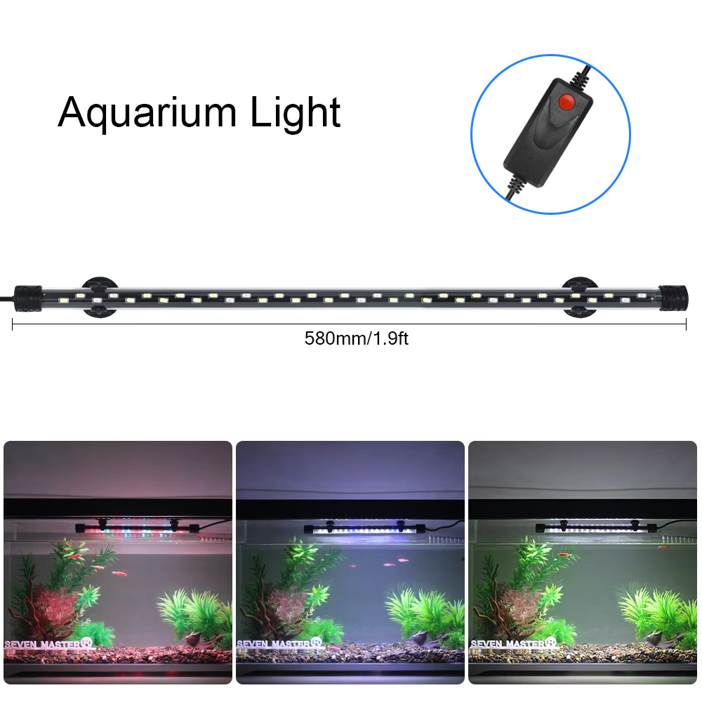Aquarium Plant Diseases - 防水LED水族館植物成長ランプ,水槽ライト,水中水族館ライト,装飾照明,90-260v,5730チップ,58cm