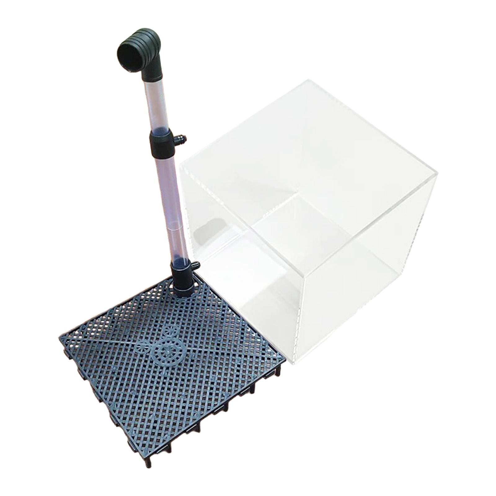 Planted Aquarium Undergravel Filter - 水槽のエビや魚の繁殖、植物栽培用のチューブパッド濾過外部システム付きアクリル製アンダーグラベルフィルターボックス