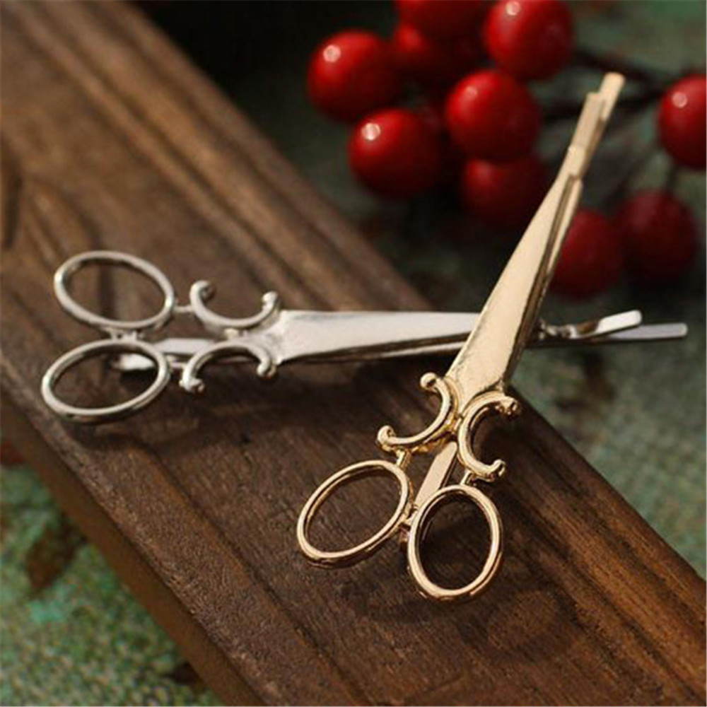 クリエイティブはさみ形状女性の女の子の髪クリップ繊細なヘアピ - Trimming Scissor Set のレビューと価格