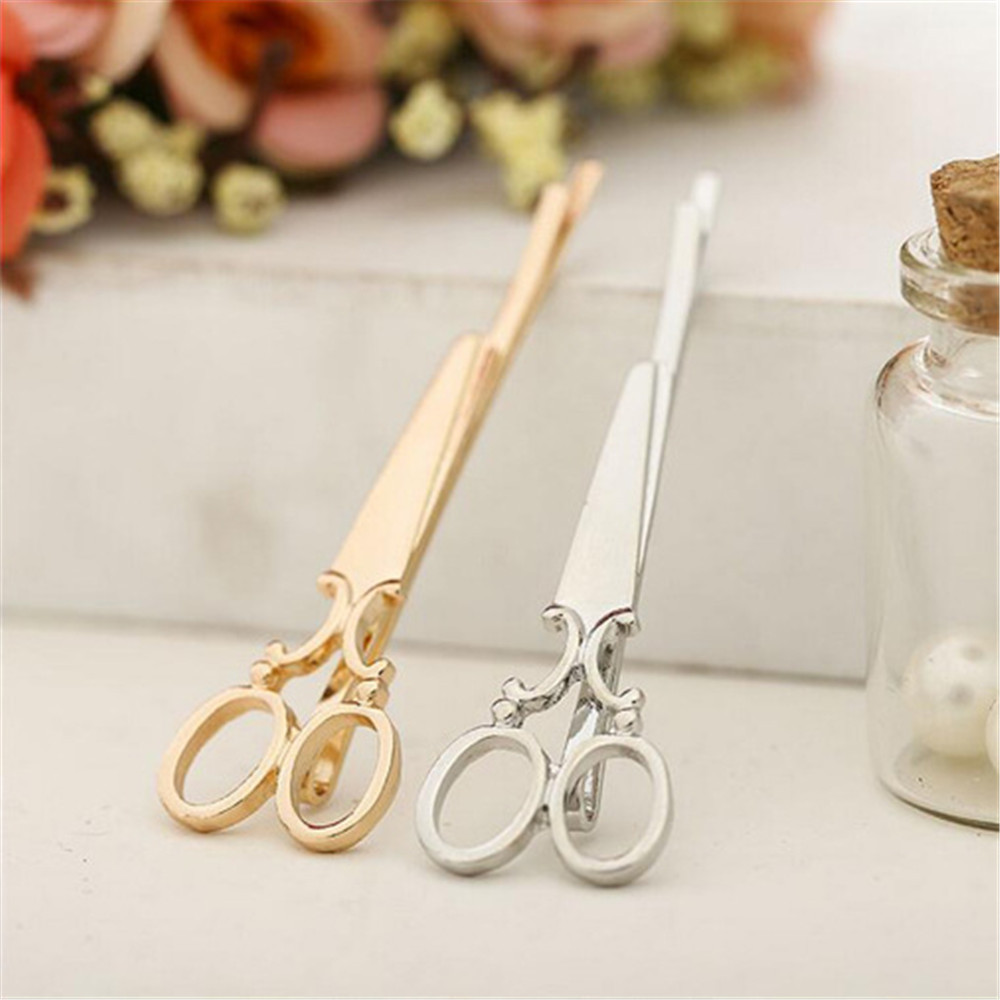 クリエイティブはさみ形状女性の女の子の髪クリップ繊細なヘアピ - Trimming Scissor Set のレビューと価格
