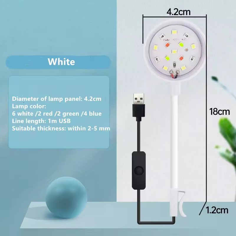USBクリップ式LED水槽ライト360度回転長寿命フルスペク - Aquarium Planted Tank Fertilizer のレビューと価格