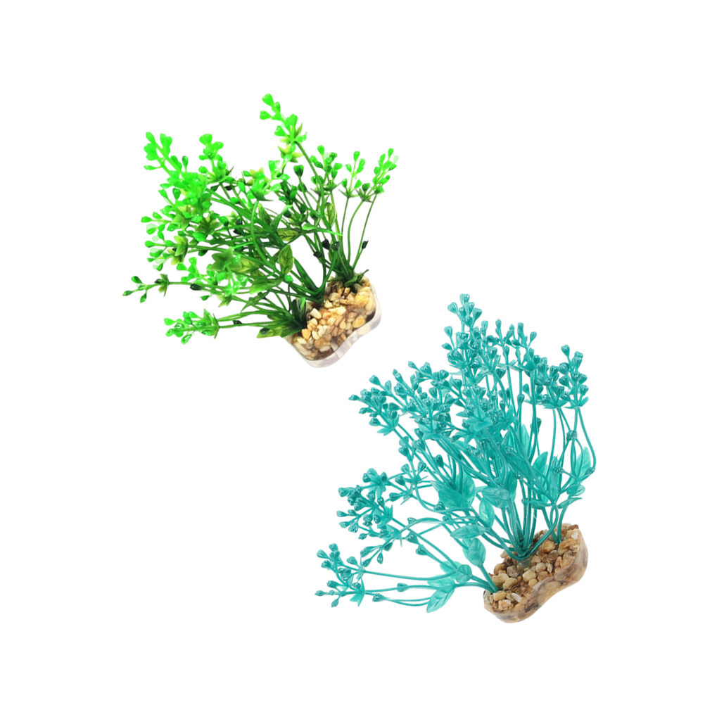 2個入りリアルなプラスチック製水槽用人工水草、魚タンク装飾用 - Aquarium Planted Tank Setup のレビューと価格